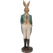 Clayre & Eef Decoratie Beeld Konijn 9x9x36 cm Bruin Kunststof