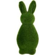 Clayre & Eef Decoratie Beeld Konijn Ø 10x25 cm Groen Kunststof