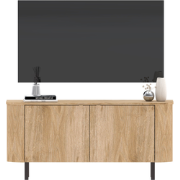 Tv-meubel 2 deuren afgeronde randen eikendecor L130,1 cm - LUCIA