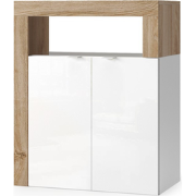 Opbergmeubel 2-deurs wit- en eikendecor breedte 64 cm - HAMBURG