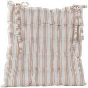 Stoelkussen 38x38 cm Ivoor Streep