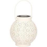 Solar lantaarn metaal gebroken wit I