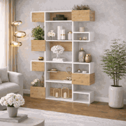 Boekenkast Niho Wit Eik Melamine 120x171x25,3 cm