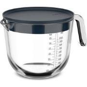 Glas maatbeker chef it 1000 ml met deksel navy
