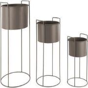 Bloempot Set Essence - Grijs - 80xØ28 cm & 28xØ23 cm & 50xØ19 cm