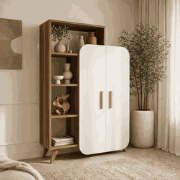 Boekenkast Form Walnoot Wit Melamine 90x132x32 cm