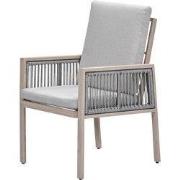 Decala aluminium dining tuinstoel - licht eikenlook