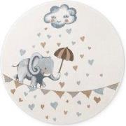 Villeroy & Boch Boho Kids Kinder Vloerkleed Olifant Rond Rainy Creme M...