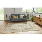 Klassiek vloerkleed - Laagpolig - Antik Flowers - Franjes - Crème - 95...