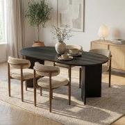Eettafel Sablin Wood Black 180x89,5x75 cm Melamine