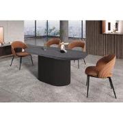 Uitschuifbare tafel 'Lagos' 180-220 cm Ovaal Decor Donkerbruin