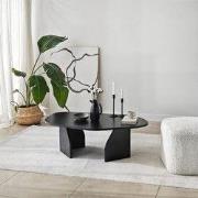 Rock salontafel ovaal zwart 100 x 60 cm Melamine gecoat houtcomposiet
