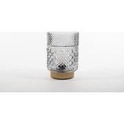 Lantern Glass 12X17,5Cm Grey With Golden Base Led Bulb