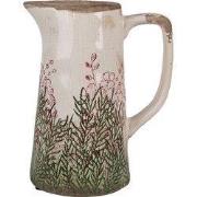 Clayre & Eef Decoratie Kan 16x11x20 cm Beige Keramiek Bloemen