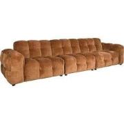 DUTCHBONE Sofa Hackman 4,5-Seater Velours Cognac