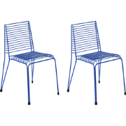 CHIEVE - Set van 2 tuinstoelen - Blauw - Staal