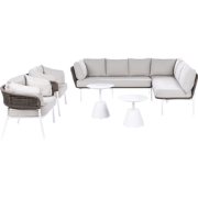 ROBELLA - Loungeset 7-zits - Beige - Aluminium