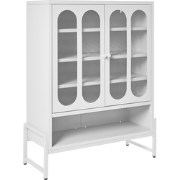 SOLETTA - Dressoir met 2 deuren - Wit - Staal