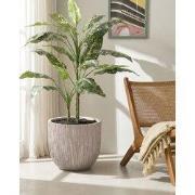 HANYUE - Bloempot - Lichtbeige - 42 x 42 x 39 cm - Klei-vezelmengsel