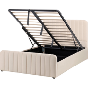 LUNAN - Bed met opbergruimte - Beige - 120 x 200 cm - Fluweel