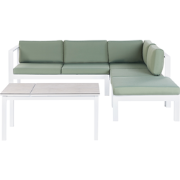 MESSINA - Loungeset voor 5 - Wit/Groen - Aluminium