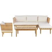 CREMONA - Loungeset voor 4 - Gebroken wit - Acaciahout