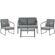 VEZZANA - Loungeset 4-zits - Grijs - Staal
