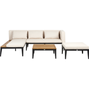 BRACCIANO - Loungeset 3-zits met ottomaan - Lichtbeige - Acaciahout
