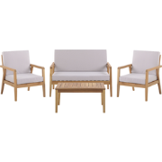 PALLANO - Loungeset voor 4 - Taupe - Acaciahout