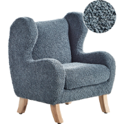 FARUM - Kinderfauteuil - Donkerblauw - Bouclé
