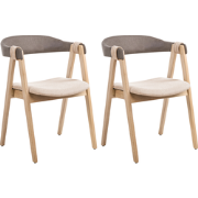 DAY - Eetkamerstoel set van 2 - Lichtbruin/Taupe - Polyester