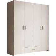 Meubella - Elario - Kledingkast 4 deurs - Wit - 159x54x191 cm