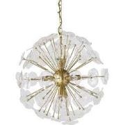 Kroonluchter van glas en metaal met messing afwerking. DAHLIA