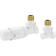 Thermostaatkraan + retour schroefverbinding voor radiatoren Wit 1/2" h...