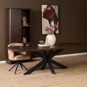 Starfurn Eettafel Madison Brown | 240 cm | Deens Ovaal | Poot Black