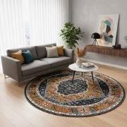 Picasso Paloma Rond Vintage Vloerkleed - Multi / Geel - Laagpolig- 300...
