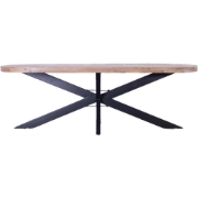 Eettafel Ovaal 200cm - Mangohout - Naturel - Tafel Barn