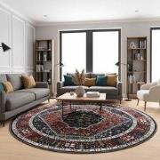 Picasso Paloma Rond Vintage Vloerkleed - Terra / Oranje - Laagpolig- 3...