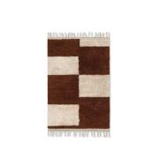 ferm LIVING - Mara Knotted Rug S Dark Brick/Off-White