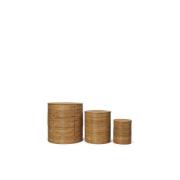 Ferm Living - Column Storage Set of 3 Natural Stained