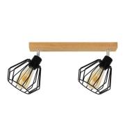 Envostar - Vento 2 Plafondlamp Black/Oak