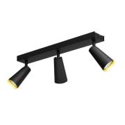 Lucande - Angelina 3 Plafondlamp Black/Gold