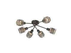 Lindby - Eudoria 6 Round Plafondlamp Black/Gold