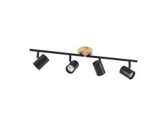 Lindby - Xiomara 4 Plafondlamp Black/Light Wood