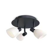 Herstal - Cut 3 Plafondlamp Round Black/Opal