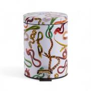 Seletti - Snakes Toiletpaper Home Dustbin Ø20,5xH27,5 Wit/Multicolor