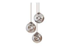 Lindby - Valentina 3 Round Hanglamp Smoked Grey/Coffee