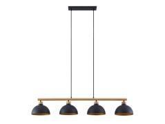 Lindby - Tirzana 4 Hanglamp Black/Light Wood