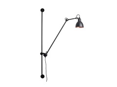 Lampe Gras - 214 Wandlamp Round Zwart/Zwart/Koper