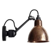 Lampe Gras - 304Sw Wandlamp Zwart/Raw Koper/Wit